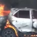 Sebuah Mobil Fortuner Terbakar Dijalan Raya Bojong Kulur - Gunung Putri