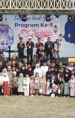 Bentuk Tali Asih, Sadulur Ngopi Santuni Anak Yatim Desa Wanaherang Bogor