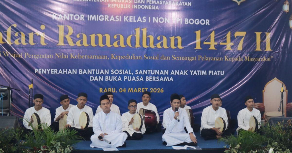 Pukau Menteri Imipas, Tim Hadroh Lapas Cibinong Ajak Tamu Bershalawat di Safari Ramadan 1447 H