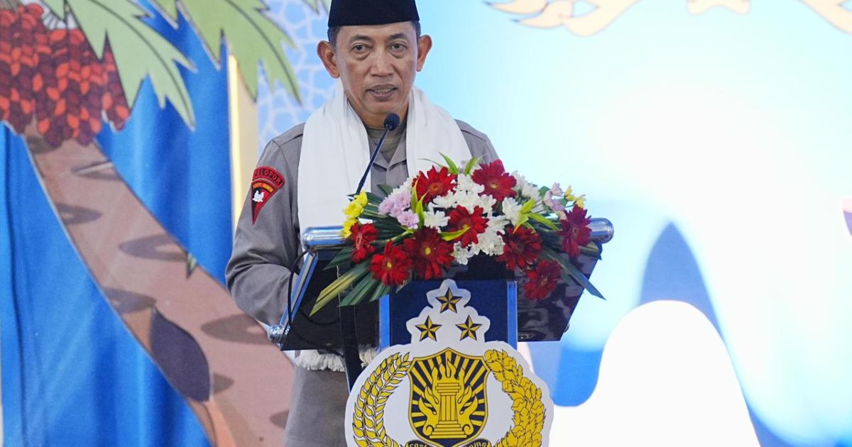 Kapolri Listyo Sigit Prabowo dalam kegiatan safari Ramadan di Polda Sumatera Selatan, Sabtu (7/3/2026).