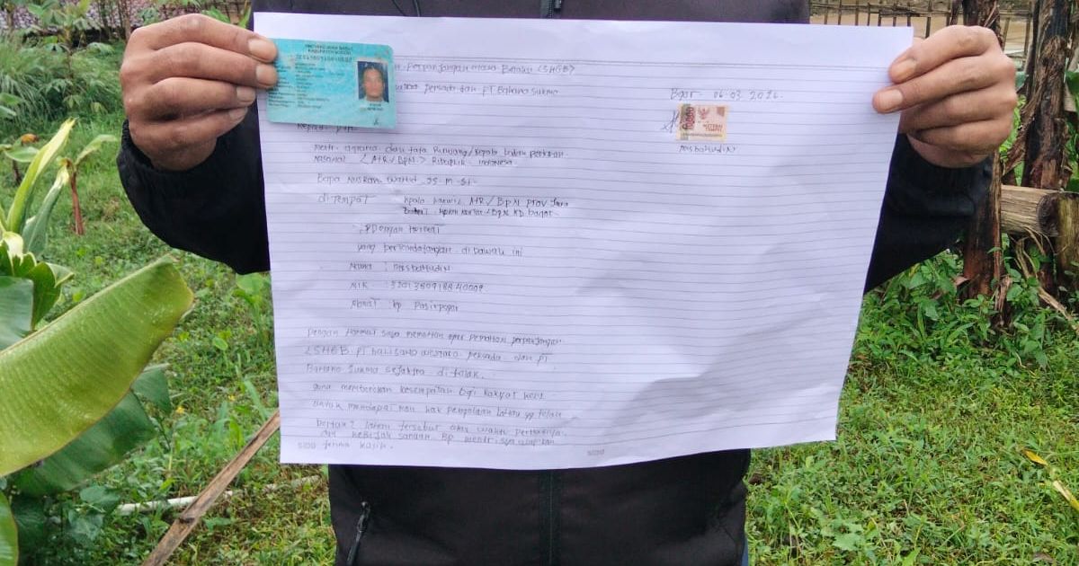 Petani penggarap di kawasan lereng Gunung Salak mengirimkan surat keberatan ke Kantor ATR/BPN Kabupaten Bogor terkait rencana perpanjangan SHGB milik dua perusahaan.