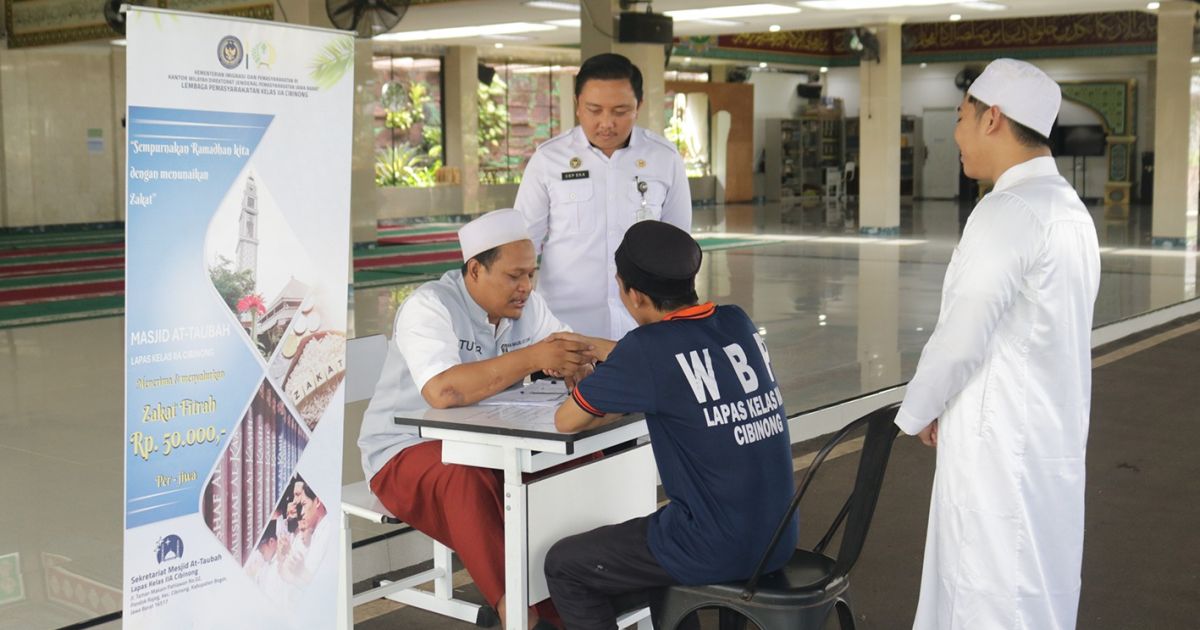 Lapas Cibinong Buka Layanan Pembayaran Zakat Fitrah bagi Warga Binaan Selama Ramadhan