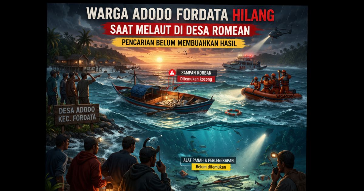 Warga Adodo Fordata Hilang Saat Melaut di Romean, Pencarian Belum Membuahkan Hasil