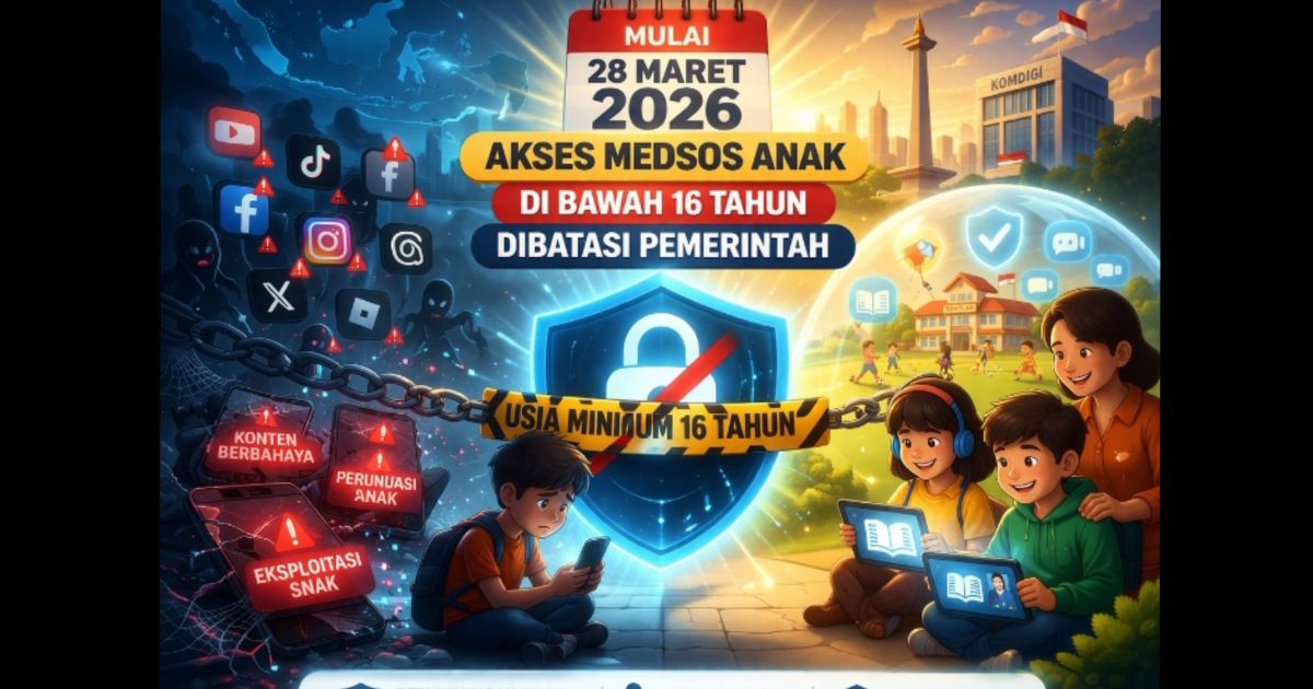 Mulai 28 Maret 2026, Akses Medsos Anak di Bawah 16 Tahun Dibatasi Pemerintah
