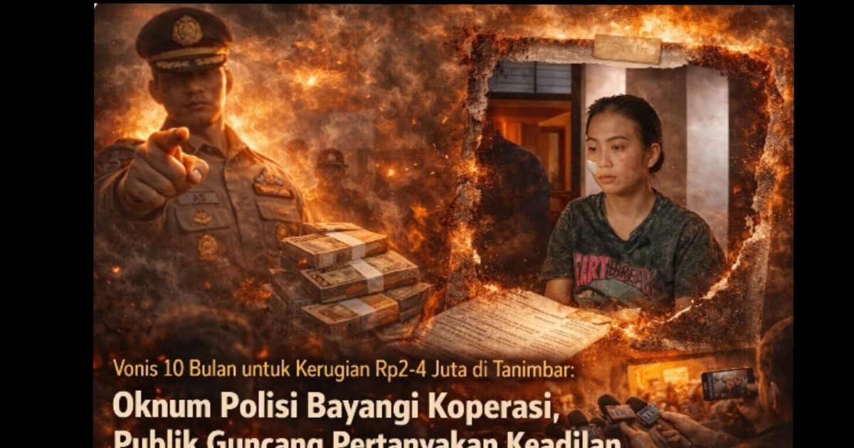 Vonis 10 Bulan untuk Kerugian Rp2-4 Juta di Tanimbar: Oknum Polisi Bayangi Koperasi, Publik Guncang Pertanyakan Keadilan