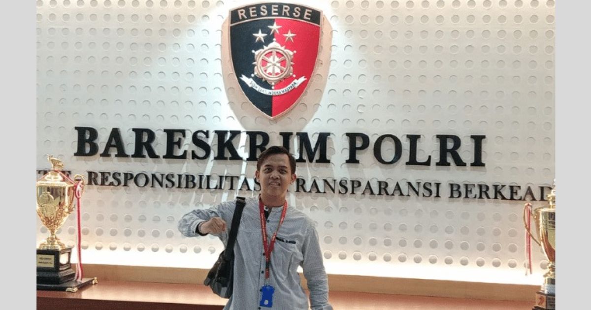 Kuasa Hukum korban, Muhamad Alif Septianto, S.H, saat berada di Reskrim Umum Mabes Polri bebebrapa waktu lalu.