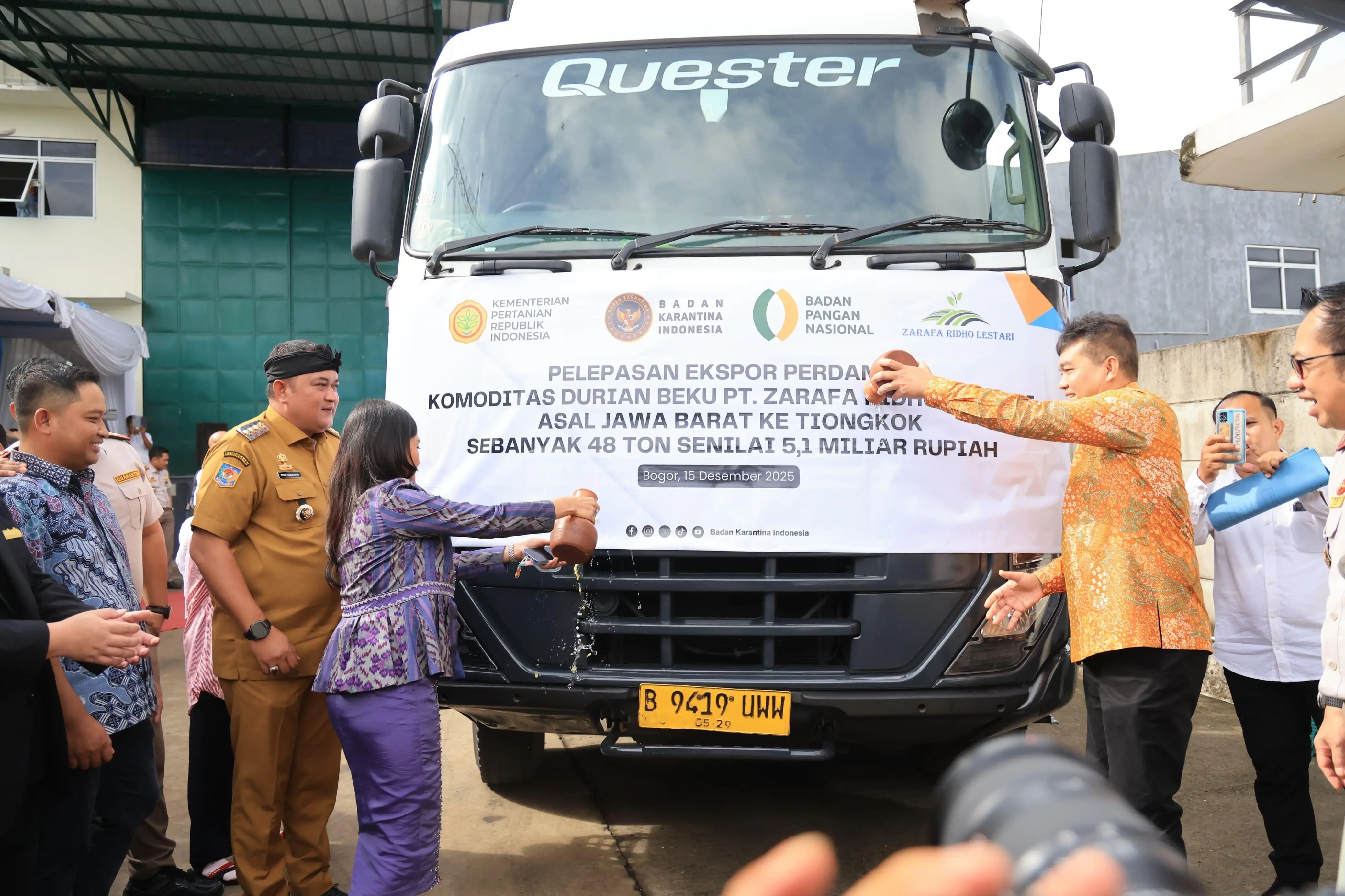 Ekspor Perdana Durian Beku Asal Kabupaten Bogor ke Tiongkok, Nilai Capai Rp5,1 Miliar