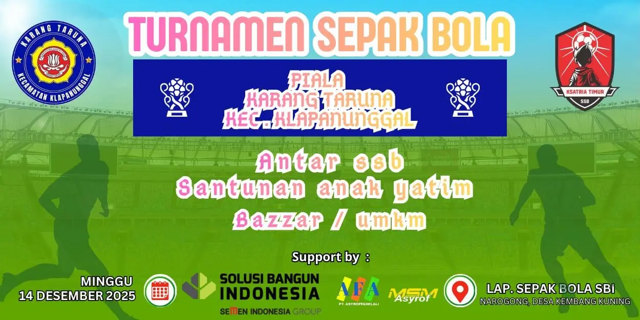 Turnamen Sepak Bola Piala Karang Taruna Klapanunggal Siap Digelar, 23 Tim SSB Bogor Timur Berpartisipasi