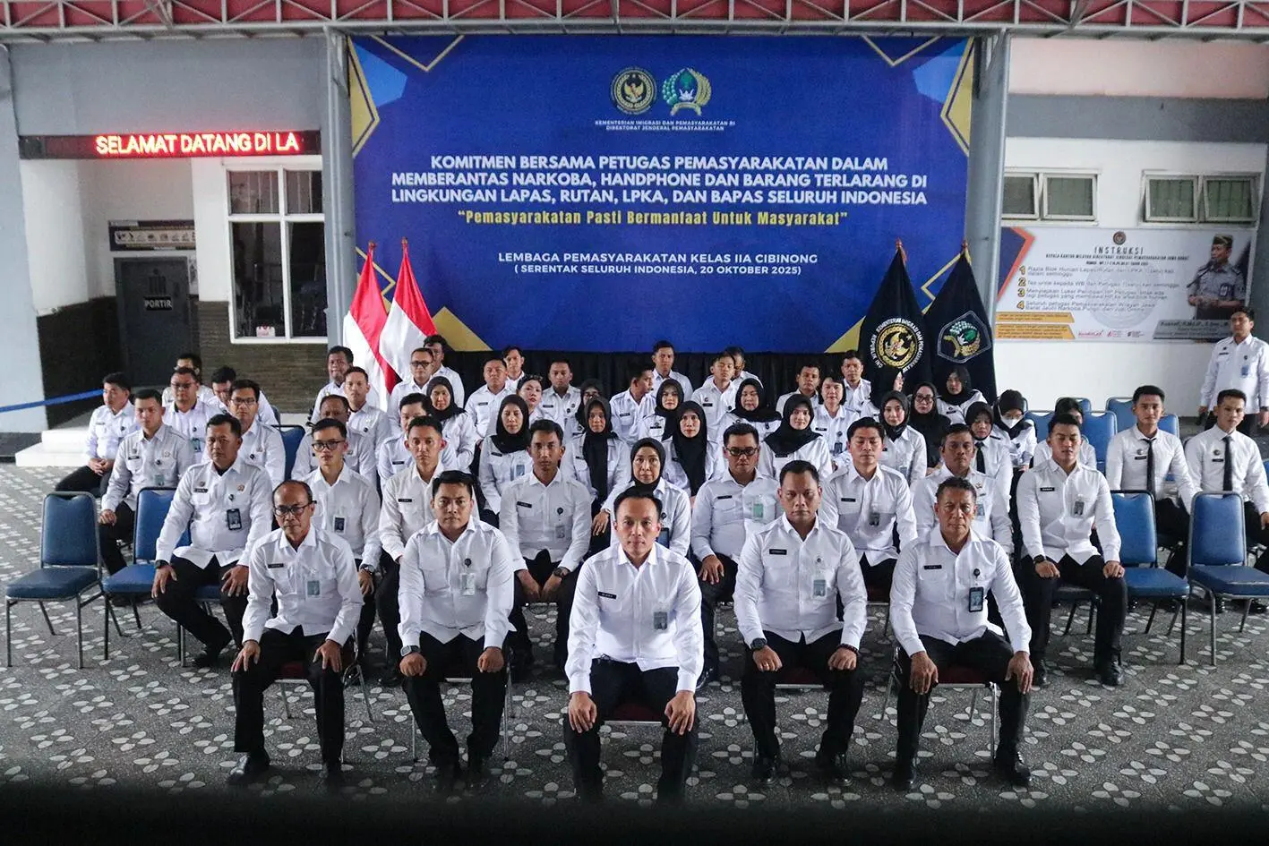 Lapas Cibinong Teguhkan Komitmen Bersama Berantas Narkoba dan Barang Terlarang di Lingkungan Pemasyarakatan