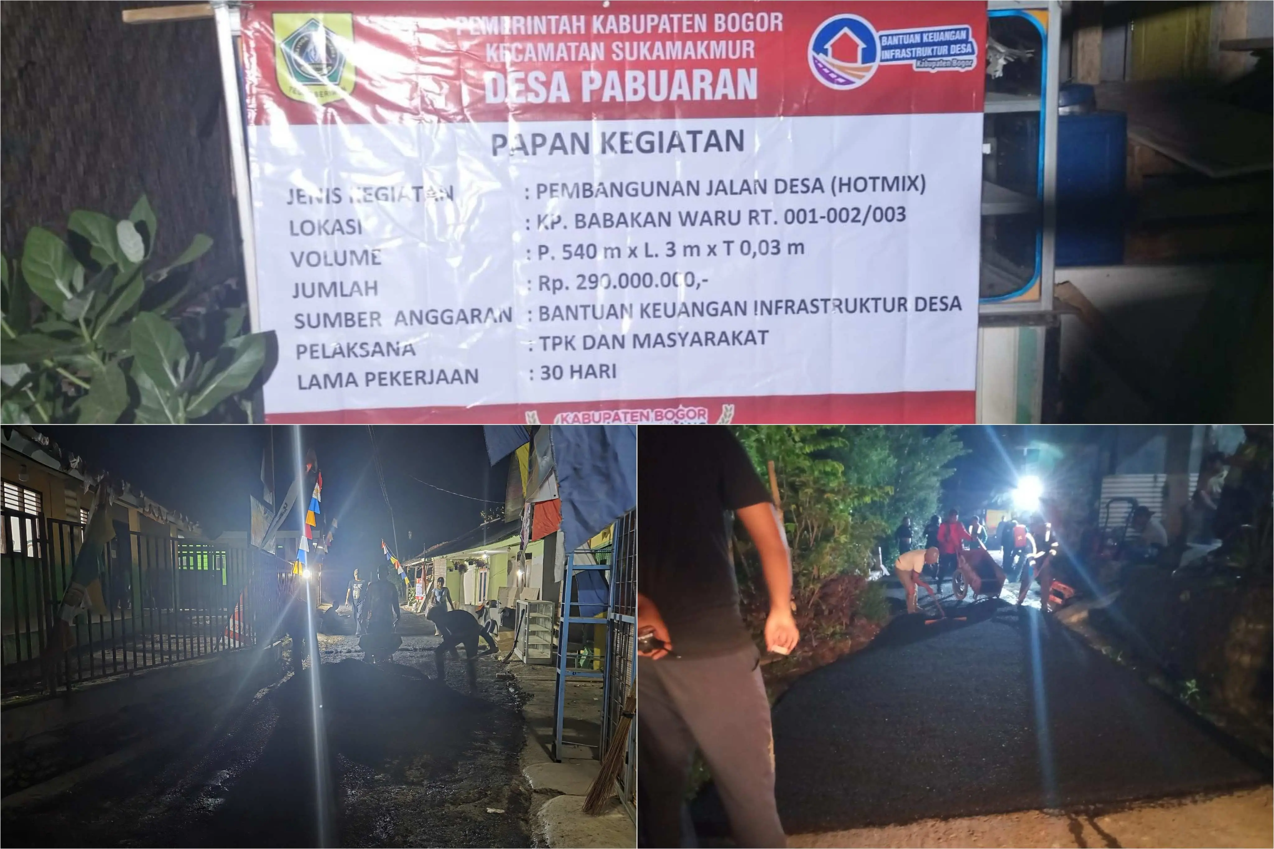 Pembangunan Jalan Desa di Pabuaran Gunakan Dana Bantuan Infrastruktur