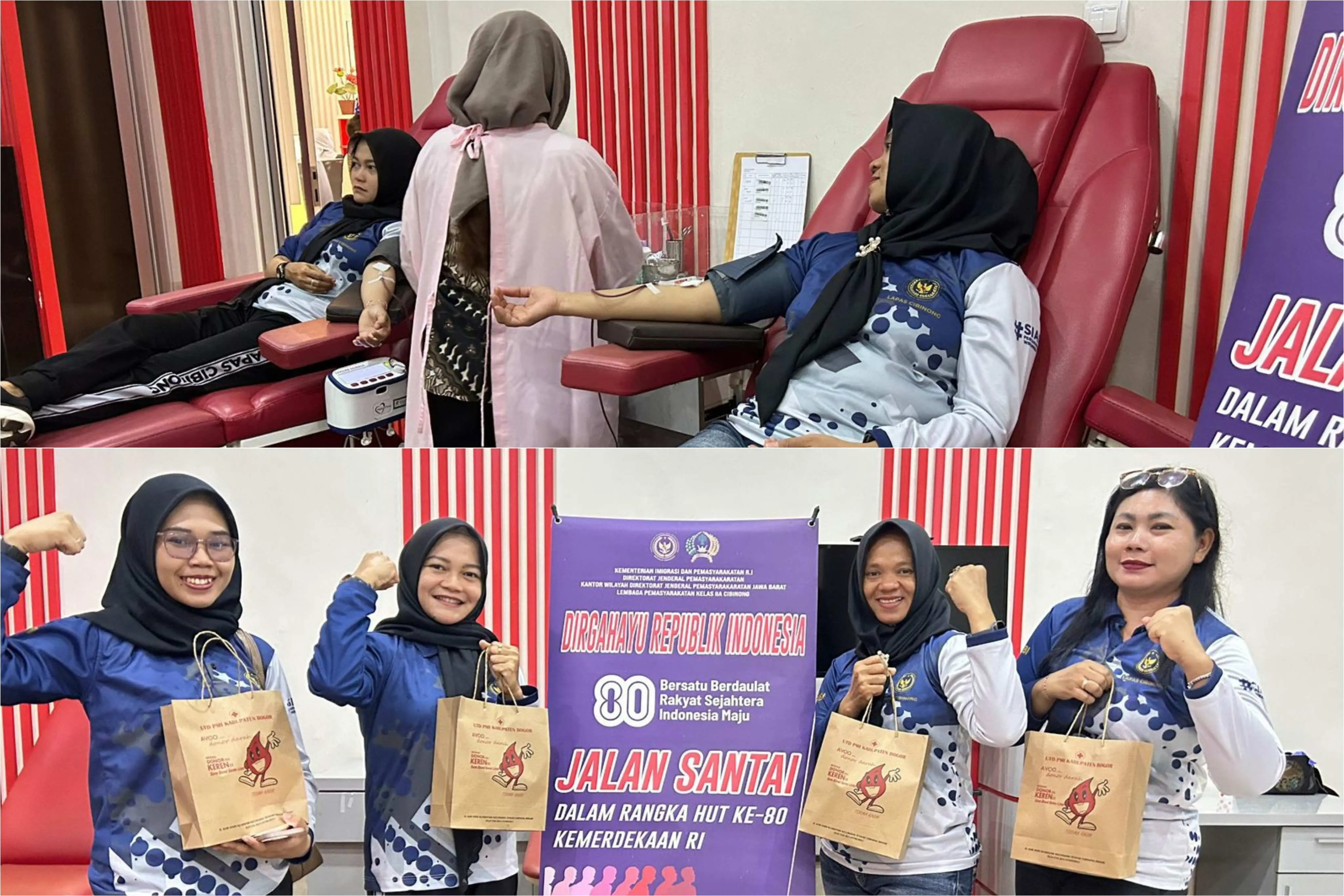 Lapas Cibinong Gelar Donor Darah Bersama PMI dalam Rangka HUT ke-80 RI