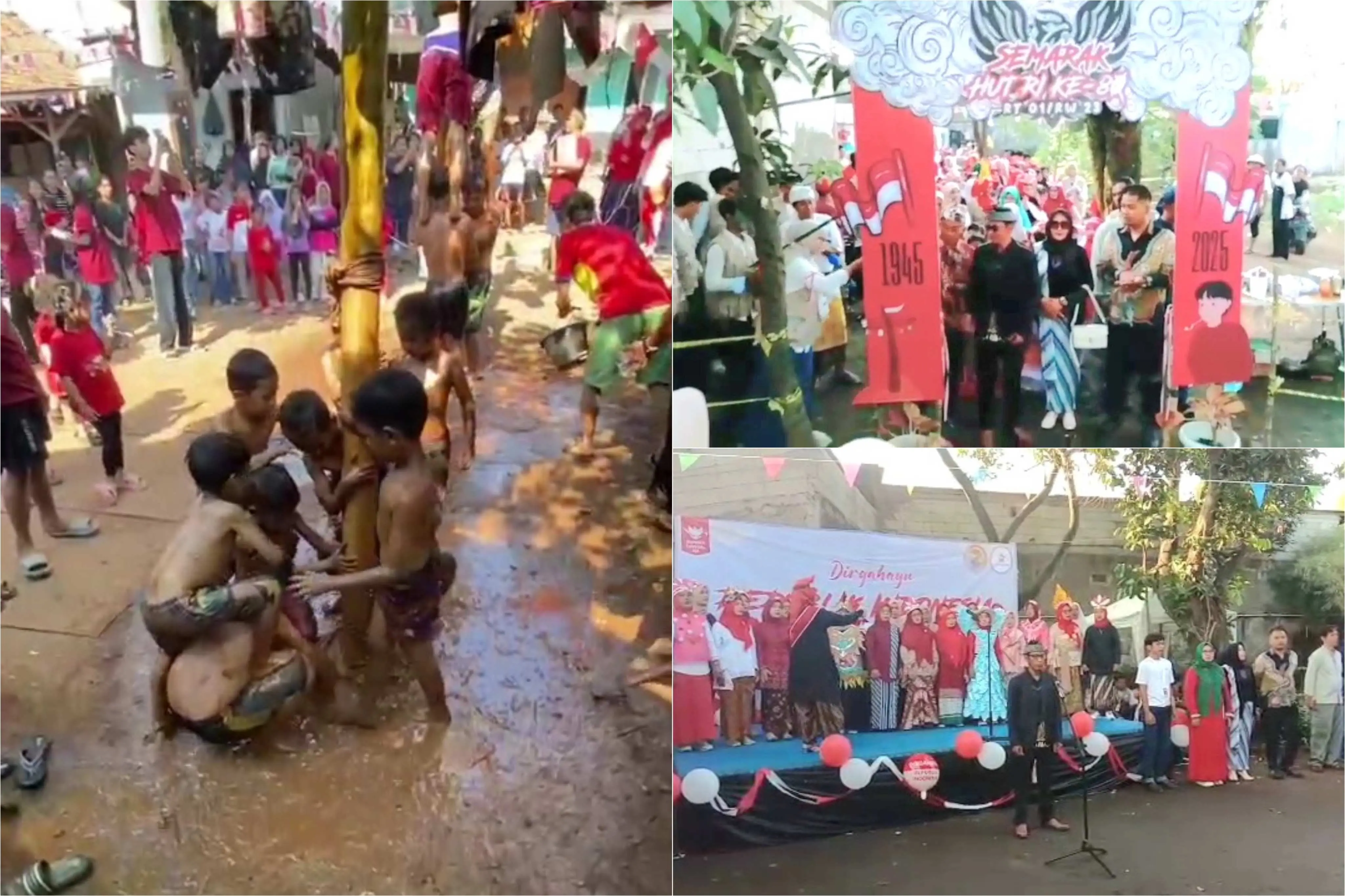 Kemeriahan HUT RI ke-80 di RW 23 Desa Cicadas: Panjat Pinang hingga Sepak Bola Daster