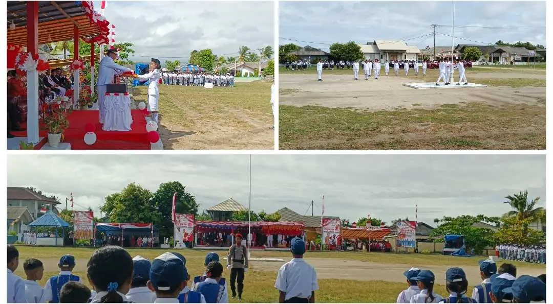 Paskibra Kibarkan Merah Putih dengan Khidmat di Puncak HUT ke-80 RI Kecamatan Fordata