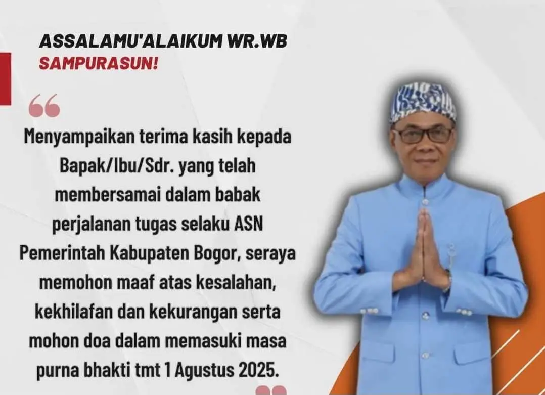 Deni Humaedi Resmi Purna Tugas dari ASN Pemkab Bogor, Mohon Doa dan Maaf