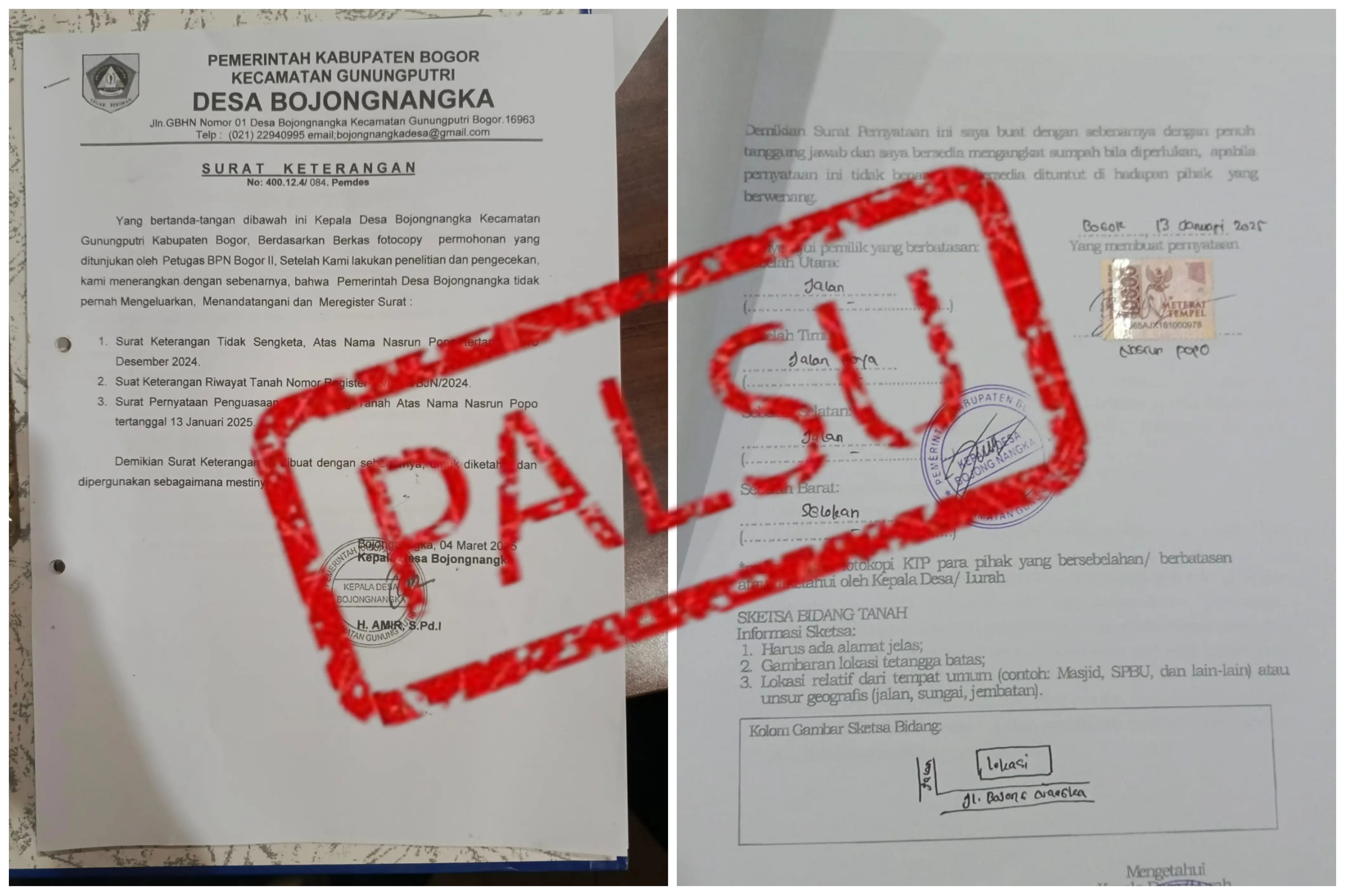 Skandal Tanah di Bogor: Tanda Tangan Kades Dipalsukan untuk Ajukan Permohonan ke BPN