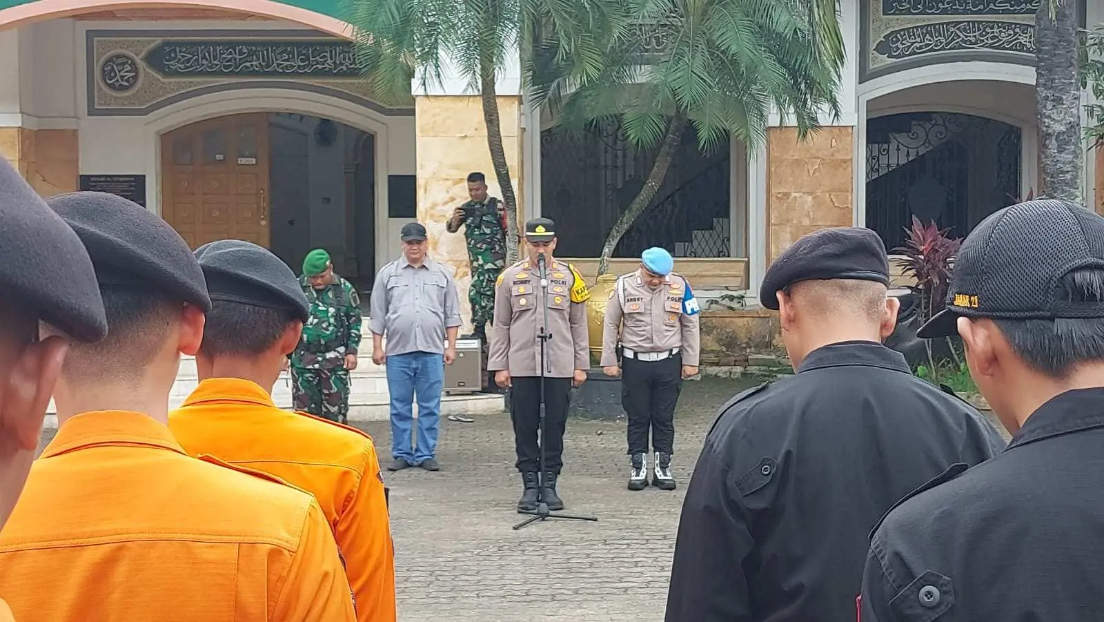 Apel Gabungan Pengamanan Malam Takbiran 1446 H di Gunung Putri Berlangsung Kondusif