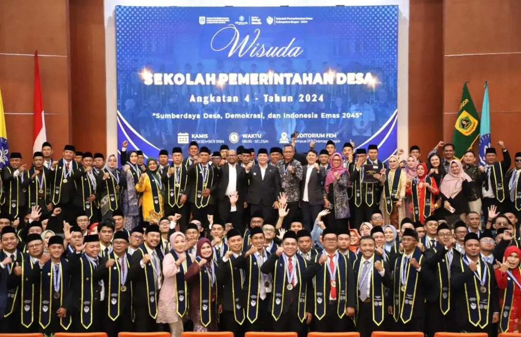 Staf Pemerintah Desa Kabupaten Bogor Resmi Wisuda Sekolah Pemerintah Desa Angkatan 4, Pj Bupati Bachril Bakri Hadiri Acara