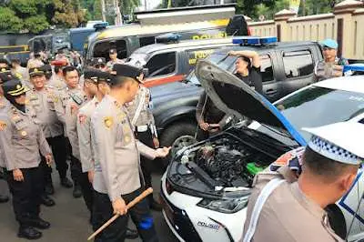 Jelang Pilkada, Mantap Praja 2024 Kapolres Bogor Gelar Apel Pengecekan Kendaraan Dinas!
