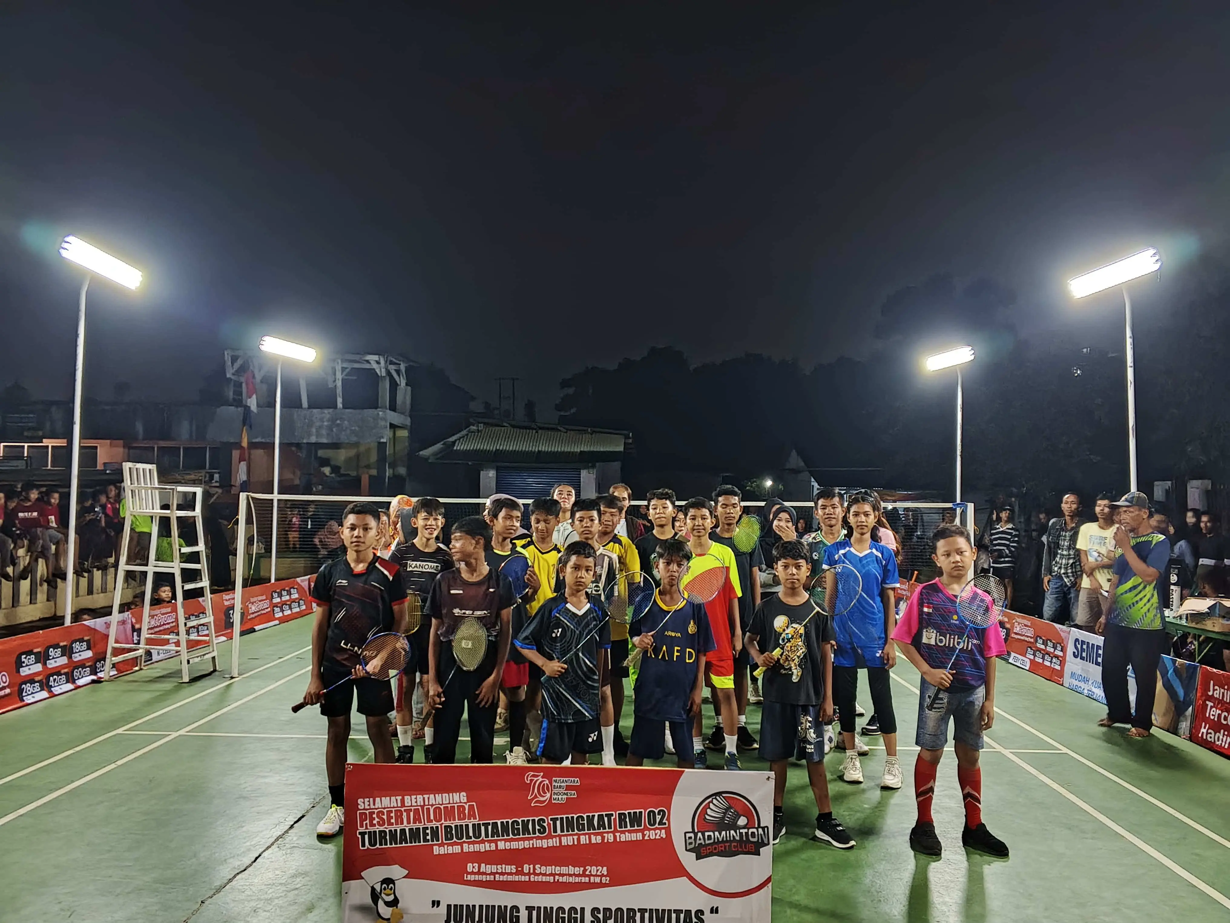 Jelang HUT RI Ke-79 Tahun, Turnamen Bulutangkis Tingkat RW Desa Pondok Udik Berlangsung Meriah