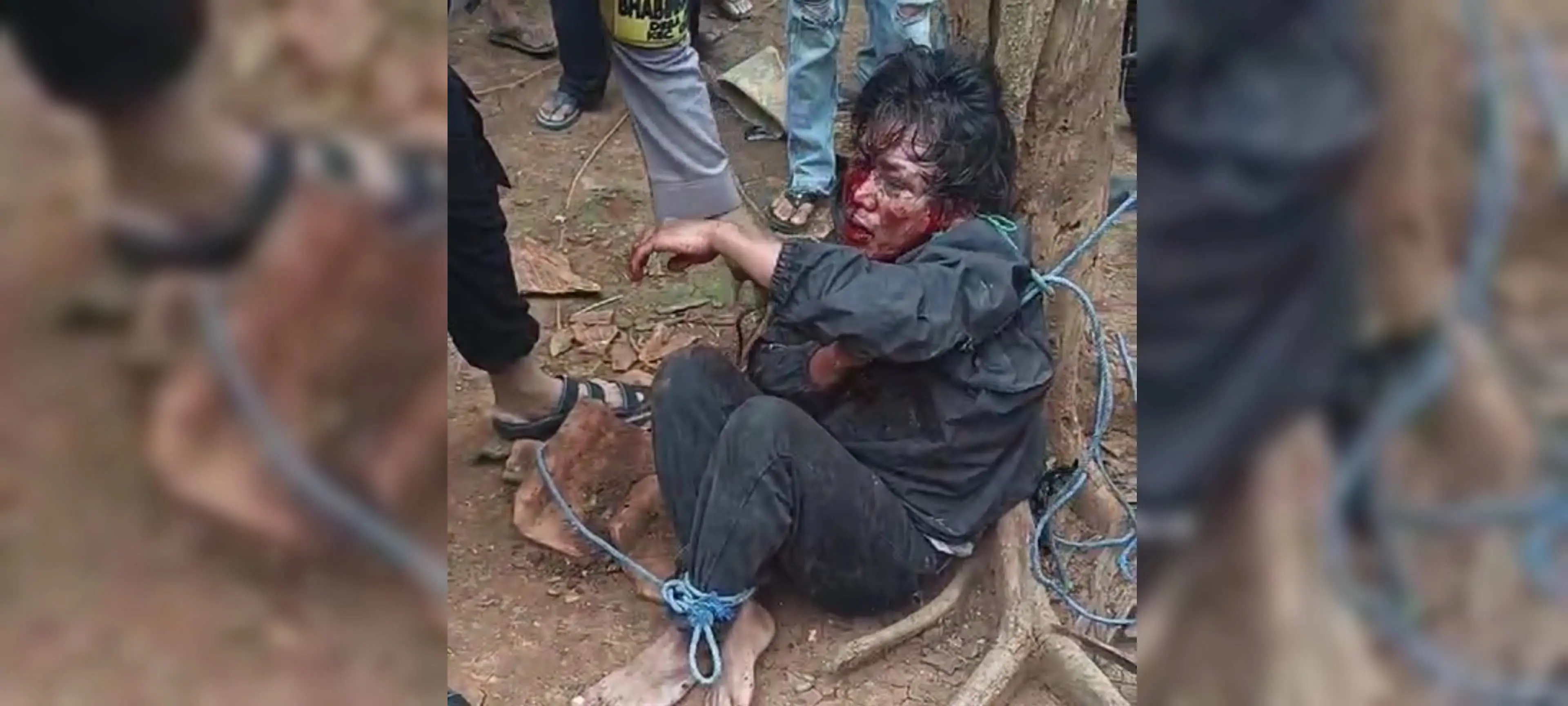 Maling Motor Apes di Cileungsi Bogor, Dipukuli Dan Diikat di Pohon Sampai Babak Belur 