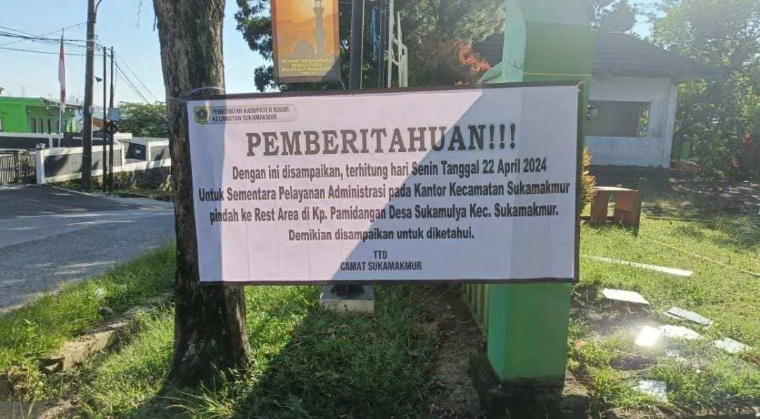 Renovasi! Kantor Kecamatan Sukamakmur dipindahkan Sementara