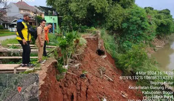 Perum Vila Nusa Indah 2 Terancam Banjir, Akibat Bantaran Sungai Cileungsi Longsor 30 Meter