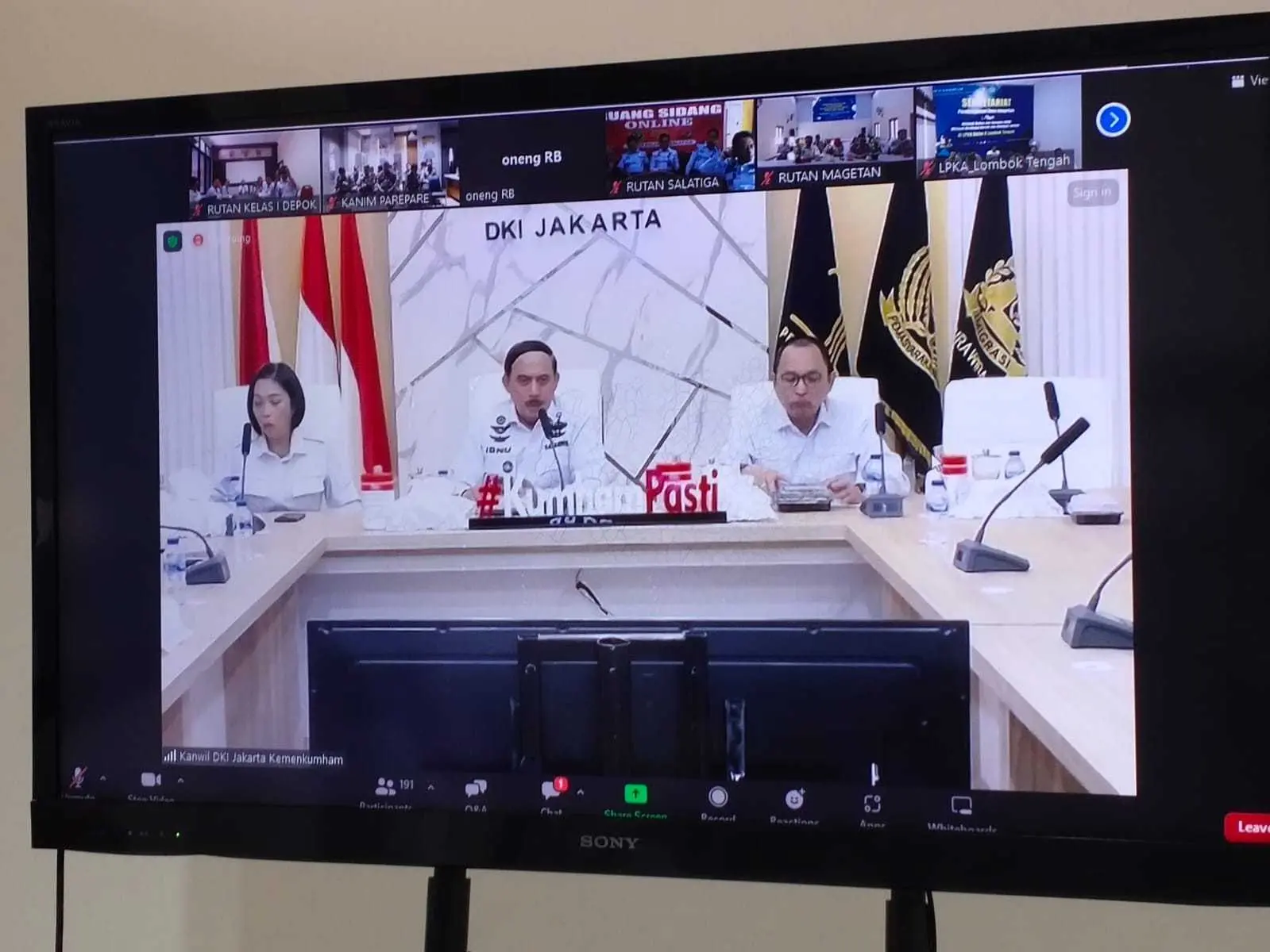 Rutan Kelas 1 Depok Ikuti Persiapan Desk Evaluasi Penilaian Mandiri dilakukan secara Virtual.