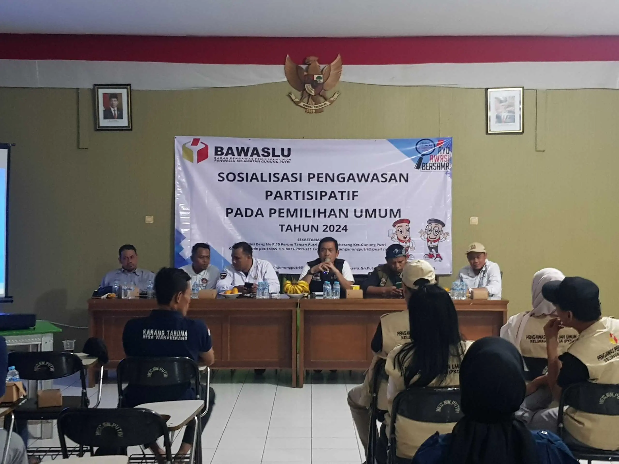 Bawaslu Kabupaten Bogor, menggelar Sosialisasi Pengawasan Partisipatif pada pemilu 2024 di Kecamatan Gunung Putri.