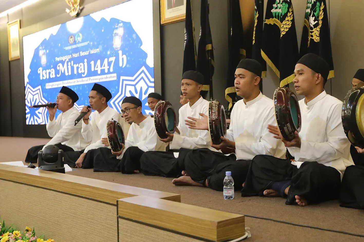 Tim Hadroh Warga Binaan Lapas Cibinong Tampil Memukau di Peringatan Isra Mi’raj Ditjen PAS