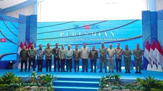 Dukung Hilirisasi Nikel, Menhan Resmikan Pabrik Bahan Baku Baterai di KEK Setangga